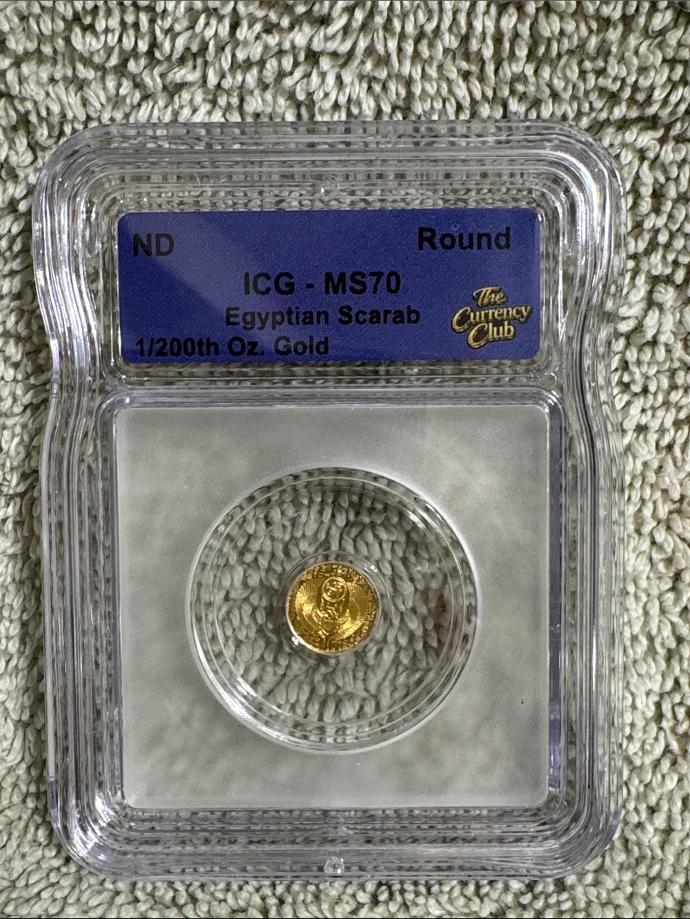 Gold Egyptian Scarab Coin (1/200th Oz) - Gold Color - Unbranded